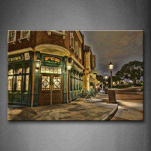 The Pub Is Brightly Illuminated Wall Art Painting The Picture Print On Canvas City Pictures For Home Decor Decoration Gift 