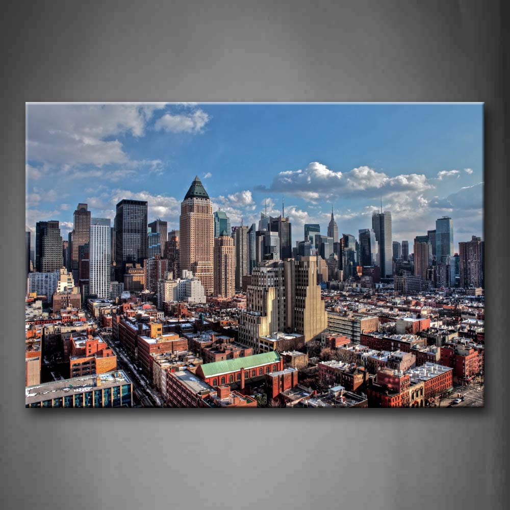 Buildings In A Crowded City Wall Art Painting Pictures Print On Canvas City The Picture For Home Modern Decoration 