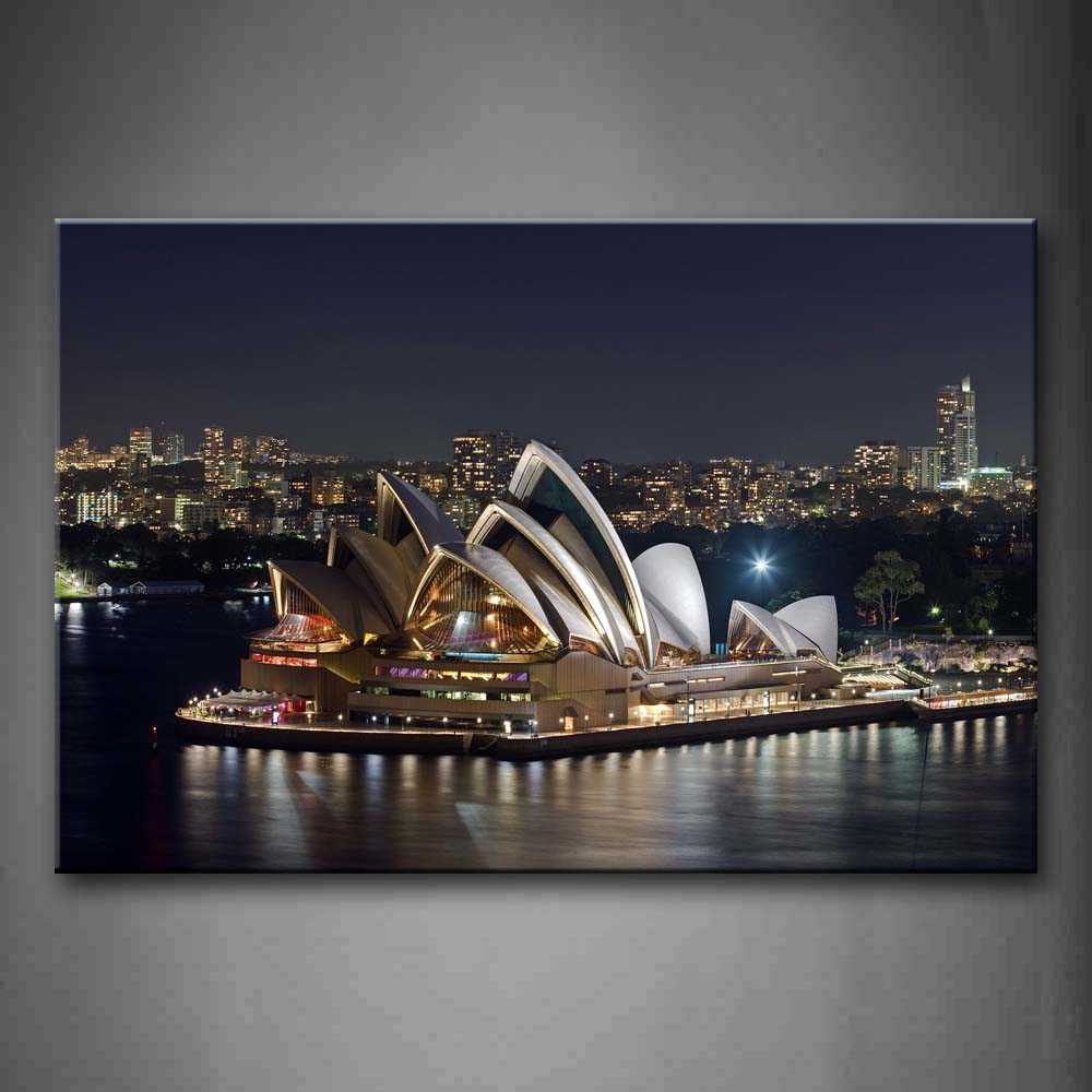 All Around The Sydney Opera House Is Lake Wall Art Painting The Picture Print On Canvas City Pictures For Home Decor Decoration Gift 