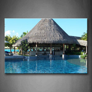 Rest Area Beside The Swimming Pool Wall Art Painting Pictures Print On Canvas City The Picture For Home Modern Decoration 