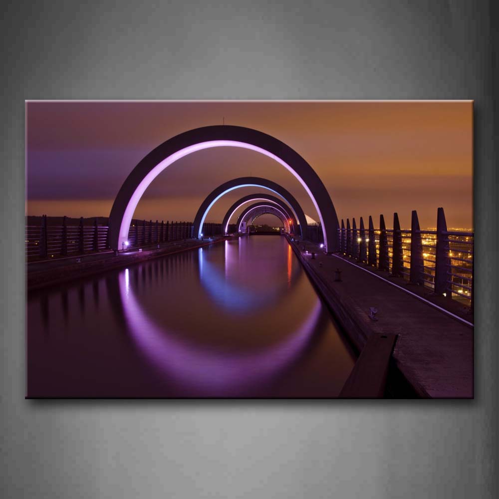 Falkirk Wheel Has A Lot Of Arched Top  Wall Art Painting The Picture Print On Canvas City Pictures For Home Decor Decoration Gift 