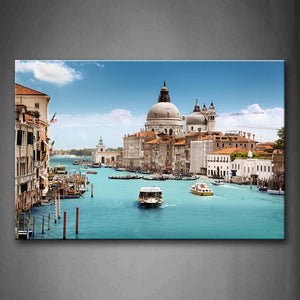 There Are Many Ships In The Harbor Of Venice Wall Art Painting The Picture Print On Canvas City Pictures For Home Decor Decoration Gift 