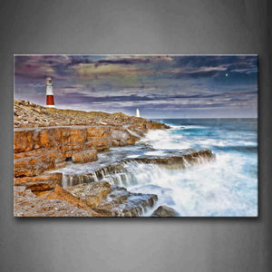 The Lighthouse Stands In The Sea Wall Art Painting The Picture Print On Canvas City Pictures For Home Decor Decoration Gift 