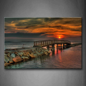 On Both Sides Of The Bridge Is Accumulative Shore Wall Art Painting The Picture Print On Canvas City Pictures For Home Decor Decoration Gift 