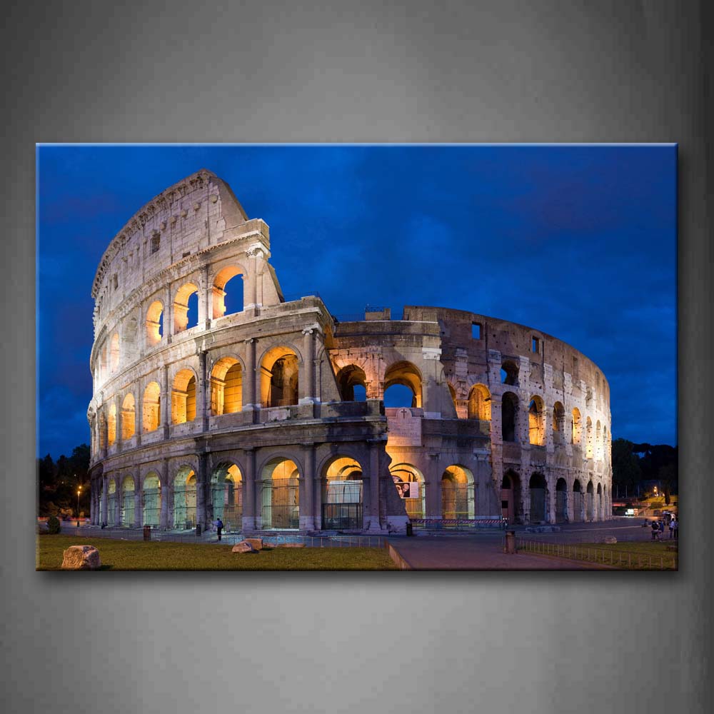 Blue The Colosseum Incomplete Part Wall Art Painting The Picture Print On Canvas City Pictures For Home Decor Decoration Gift 