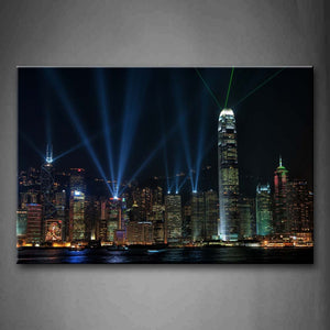 The Architecture Of Hongkong Light Shining Wall Art Painting The Picture Print On Canvas City Pictures For Home Decor Decoration Gift 