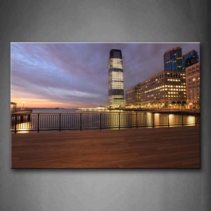 Bridge Next To Skyscrapers Wall Art Painting Pictures Print On Canvas City The Picture For Home Modern Decoration 