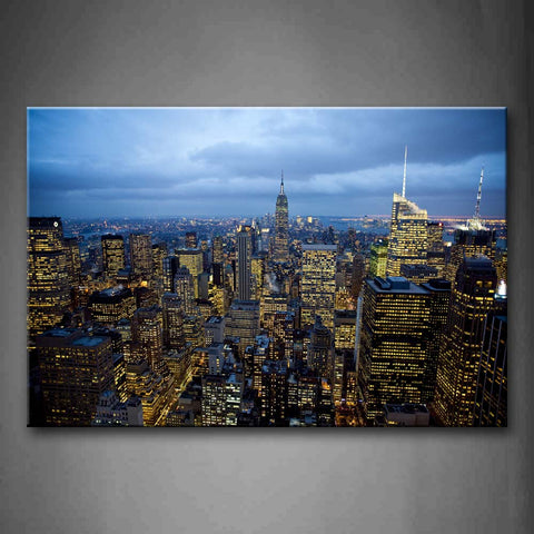 New York Buildings Are Full Of Light Wall Art Painting The Picture Print On Canvas City Pictures For Home Decor Decoration Gift 