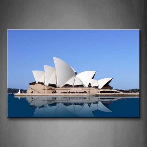 Blue The Sydney Opera House Is Surrounded By Lake Wall Art Painting Pictures Print On Canvas City The Picture For Home Modern Decoration 