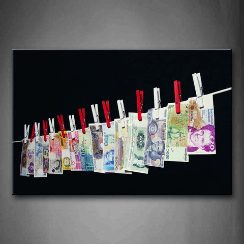 Money Hang In The Rope Wall Art Painting The Picture Print On Canvas Art Pictures For Home Decor Decoration Gift 