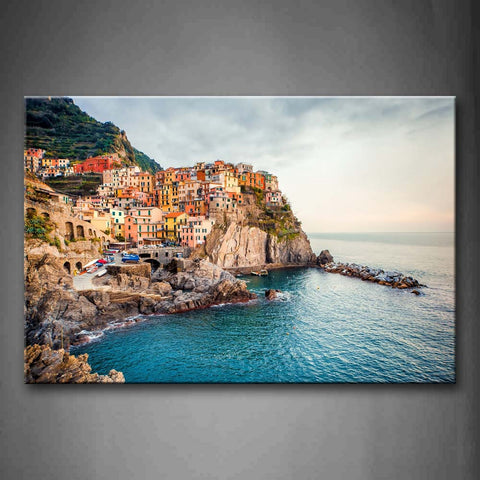 Manarola Next To The Sea Wall Art Painting Pictures Print On Canvas City The Picture For Home Modern Decoration 