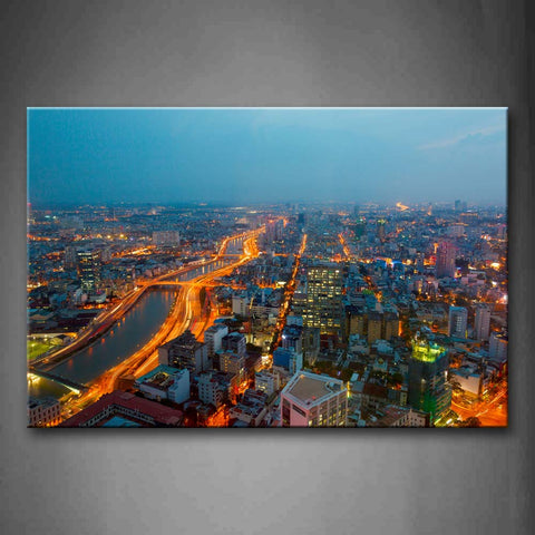 Ho Chi Minh City With Some Tall Buildings Wall Art Painting Pictures Print On Canvas City The Picture For Home Modern Decoration 