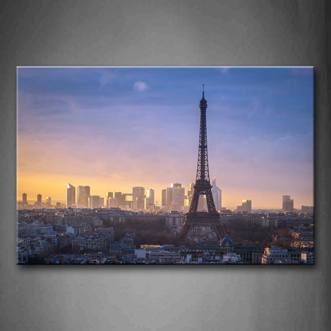 Eiffel Tower Build Near The Building Wall Art Painting Pictures Print On Canvas City The Picture For Home Modern Decoration 