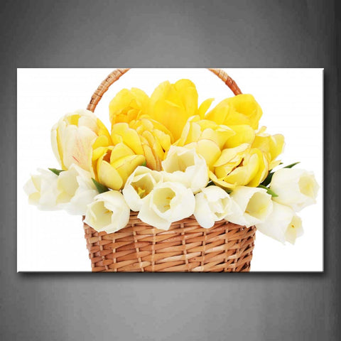 Some Flowers In The Basket Wall Art Painting The Picture Print On Canvas Flower Pictures For Home Decor Decoration Gift 
