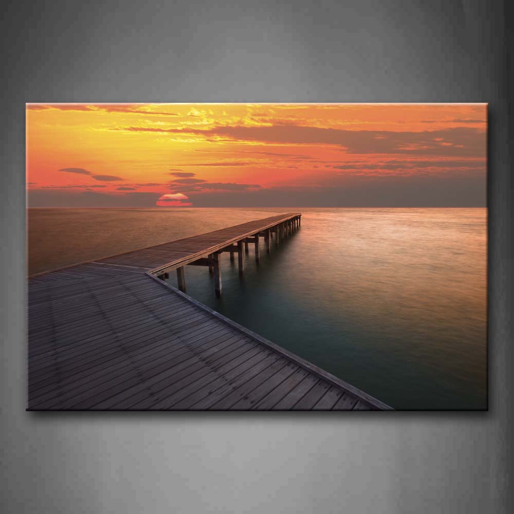 Pier With Calm Lake Wall Art Painting Pictures Print On Canvas City The Picture For Home Modern Decoration 