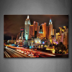 City With Some Cars And Light Wall Art Painting Pictures Print On Canvas City The Picture For Home Modern Decoration 