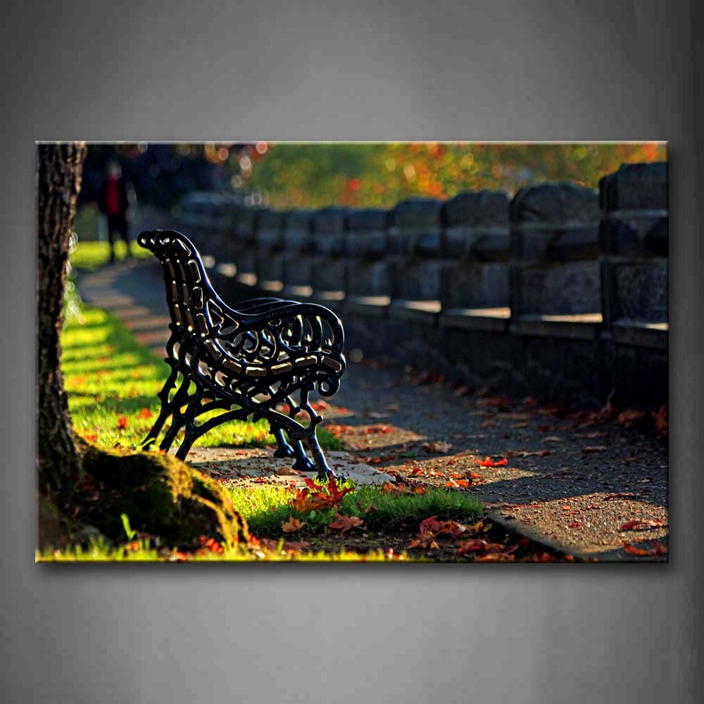 Bench Near Tree And Columns Wall Art Painting Pictures Print On Canvas City The Picture For Home Modern Decoration 