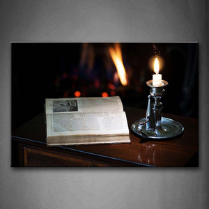 Book Next To Candle Wall Art Painting Pictures Print On Canvas Art The Picture For Home Modern Decoration 