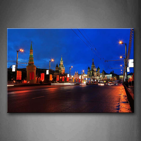 Town With Some House And Light Wall Art Painting Pictures Print On Canvas City The Picture For Home Modern Decoration 