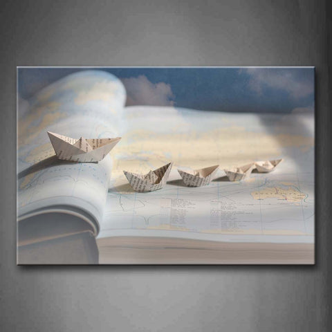 Paper Ship In The Book Wall Art Painting Pictures Print On Canvas Art The Picture For Home Modern Decoration 