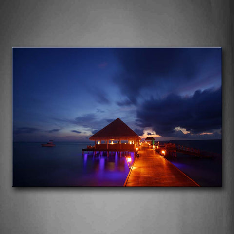 Pier With Light Reflected Wall Art Painting Pictures Print On Canvas City The Picture For Home Modern Decoration 