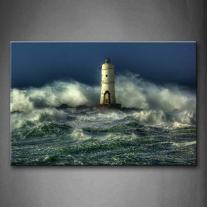 Lighthouse With Waves Of The Sea Wall Art Painting Pictures Print On Canvas Seascape The Picture For Home Modern Decoration 