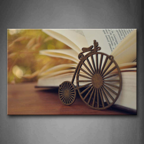 Book With A Wood Bike Wall Art Painting The Picture Print On Canvas Art Pictures For Home Decor Decoration Gift 
