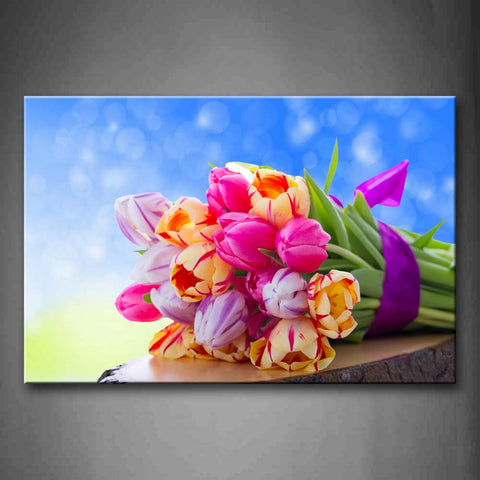 Pink Colorful Flowers Put Together Wall Art Painting The Picture Print On Canvas Flower Pictures For Home Decor Decoration Gift 
