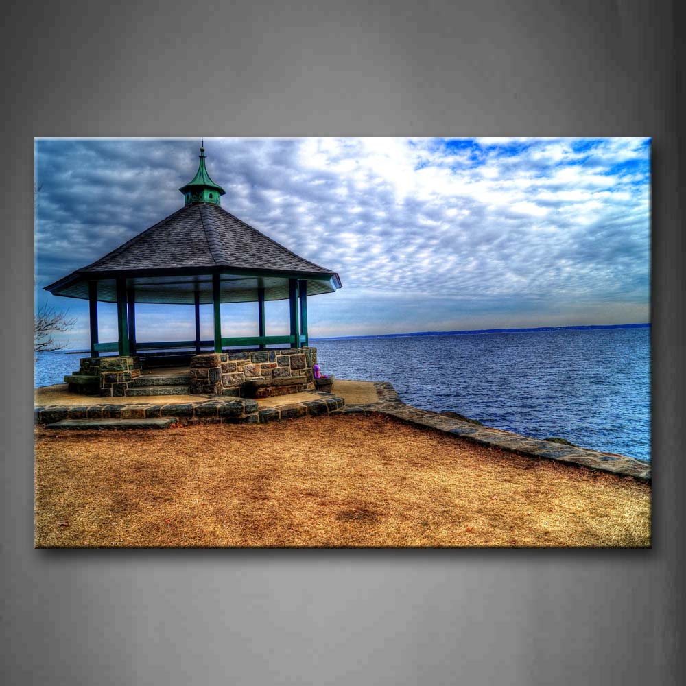 Building Next To The Sea Wall Art Painting Pictures Print On Canvas City The Picture For Home Modern Decoration 