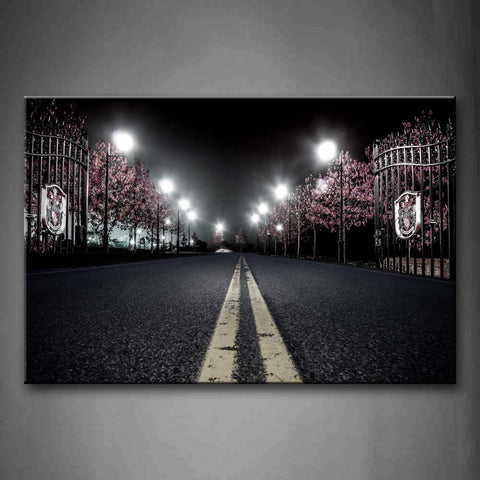 Lamp Post On The Both Side Of Road Wall Art Painting The Picture Print On Canvas City Pictures For Home Decor Decoration Gift 