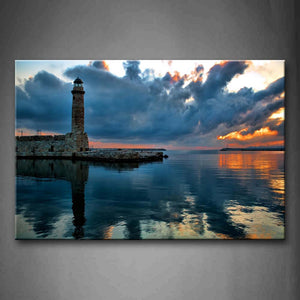 Blue Lighthouse Build In The Sea Wall Art Painting Pictures Print On Canvas City The Picture For Home Modern Decoration 