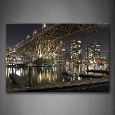 Bridge With Light Reflected Wall Art Painting The Picture Print On Canvas City Pictures For Home Decor Decoration Gift 