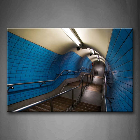 Tunnel Wall Are All Blue Wall Art Painting Pictures Print On Canvas City The Picture For Home Modern Decoration 