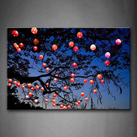 Many Lamp Hung In The Tree Wall Art Painting The Picture Print On Canvas City Pictures For Home Decor Decoration Gift 