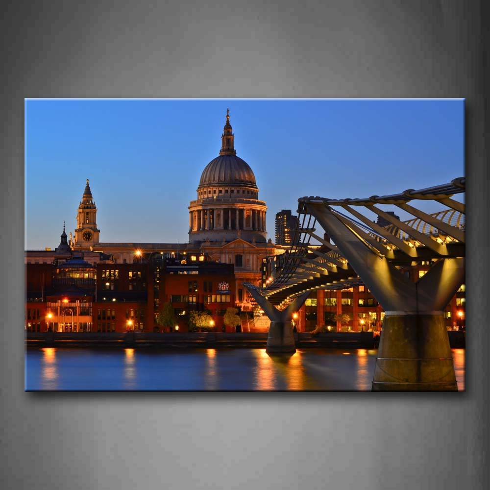 Bridge Next To The Light House Wall Art Painting Pictures Print On Canvas City The Picture For Home Modern Decoration 