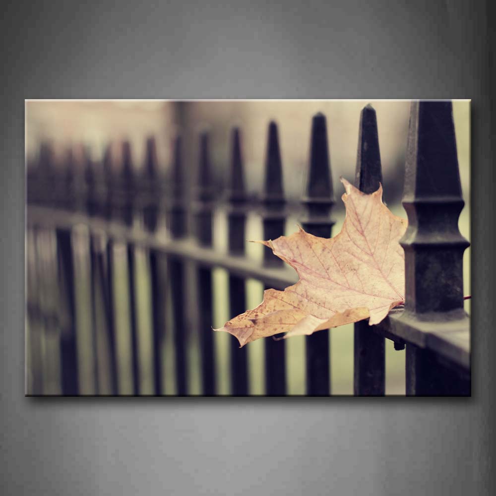 Fence With Leave Wall Art Painting The Picture Print On Canvas City Pictures For Home Decor Decoration Gift 