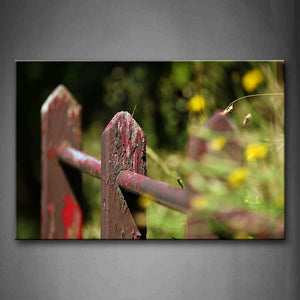 Fence With Few Red Paint Wall Art Painting Pictures Print On Canvas City The Picture For Home Modern Decoration 