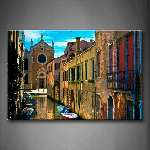 Building In The Water Near Ship Wall Art Painting Pictures Print On Canvas City The Picture For Home Modern Decoration 