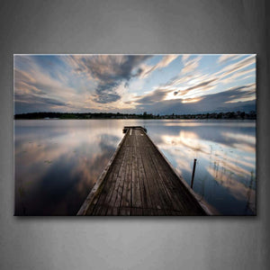 Pier With Light Reflected Wall Art Painting The Picture Print On Canvas City Pictures For Home Decor Decoration Gift 