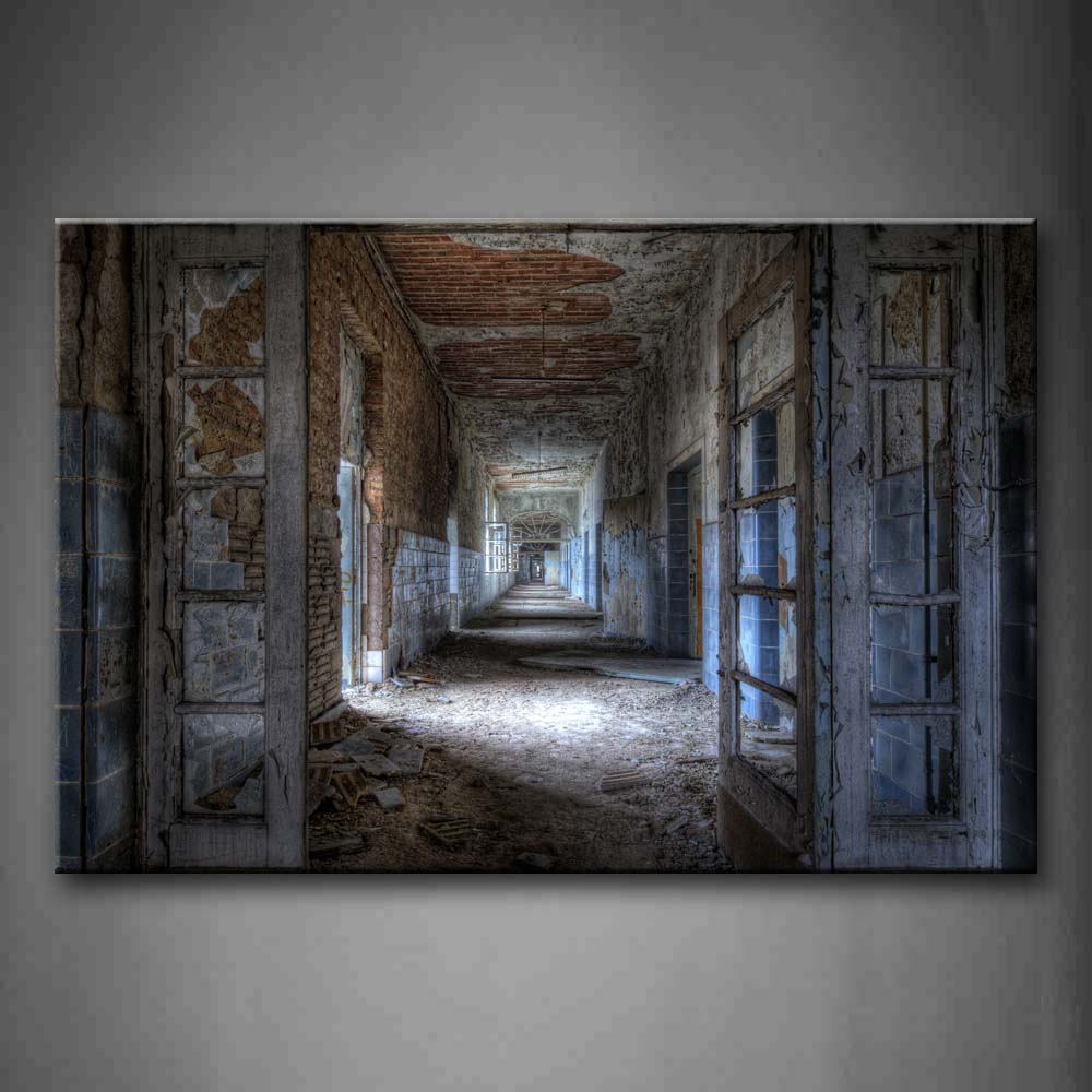 The Inside Of A House Is Ruined Wall Art Painting The Picture Print On Canvas City Pictures For Home Decor Decoration Gift 