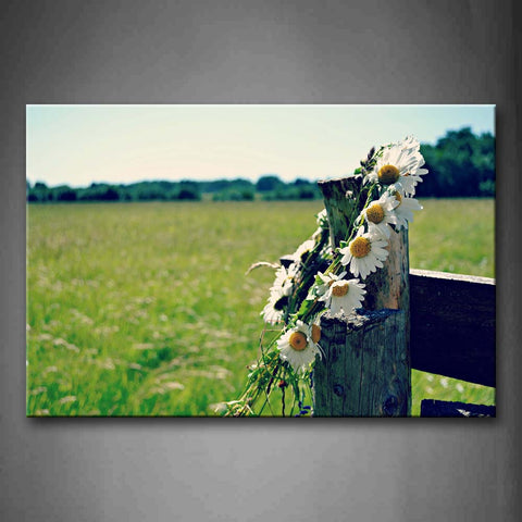 Fence With Some Flowers Together Wall Art Painting Pictures Print On Canvas Flower The Picture For Home Modern Decoration 