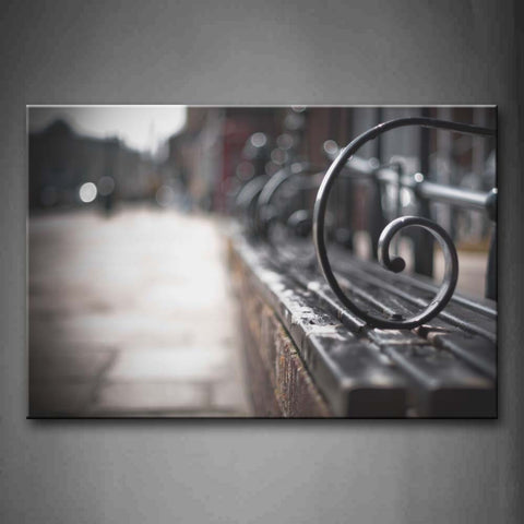 Iron Bench In The Mist Wall Art Painting Pictures Print On Canvas City The Picture For Home Modern Decoration 