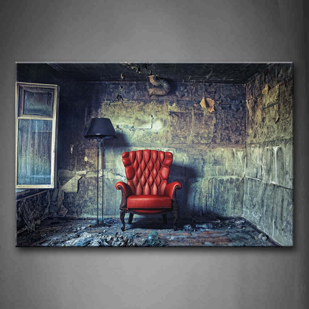 Red And Noble Chair In The Shabby Room Wall Art Painting The Picture Print On Canvas City Pictures For Home Decor Decoration Gift 