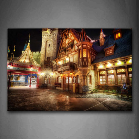 Noble Buildings Like Dreamlike Castle Wall Art Painting Pictures Print On Canvas City The Picture For Home Modern Decoration 