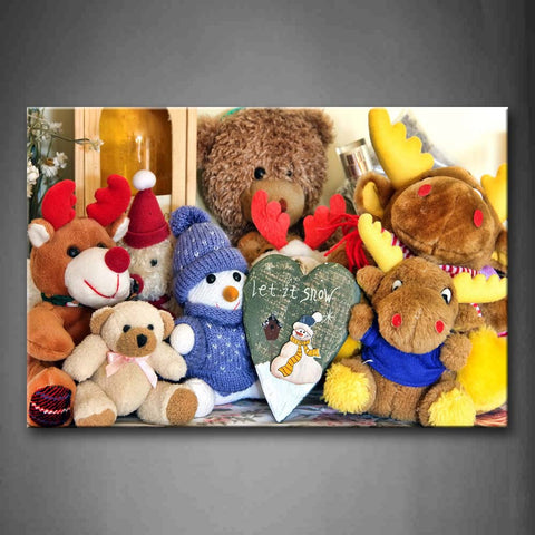 Various Stuffed Animals Piled Up  Wall Art Painting Pictures Print On Canvas Art The Picture For Home Modern Decoration 