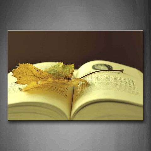 Maple Leave On Thick Book Wall Art Painting The Picture Print On Canvas Art Pictures For Home Decor Decoration Gift 
