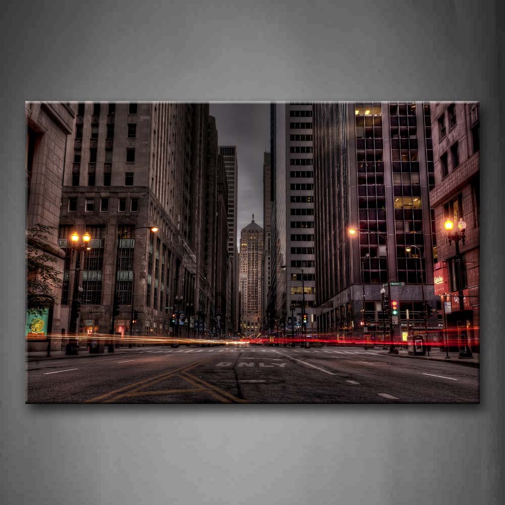 Quiet Street Of City At Night Wall Art Painting Pictures Print On Canvas City The Picture For Home Modern Decoration 