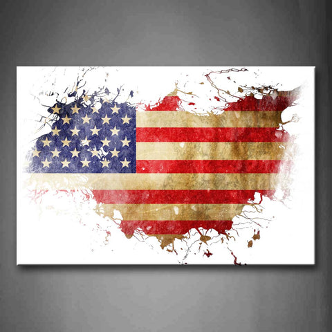 American Flag In Its Country'S Outline Wall Art Painting The Picture Print On Canvas Art Pictures For Home Decor Decoration Gift 