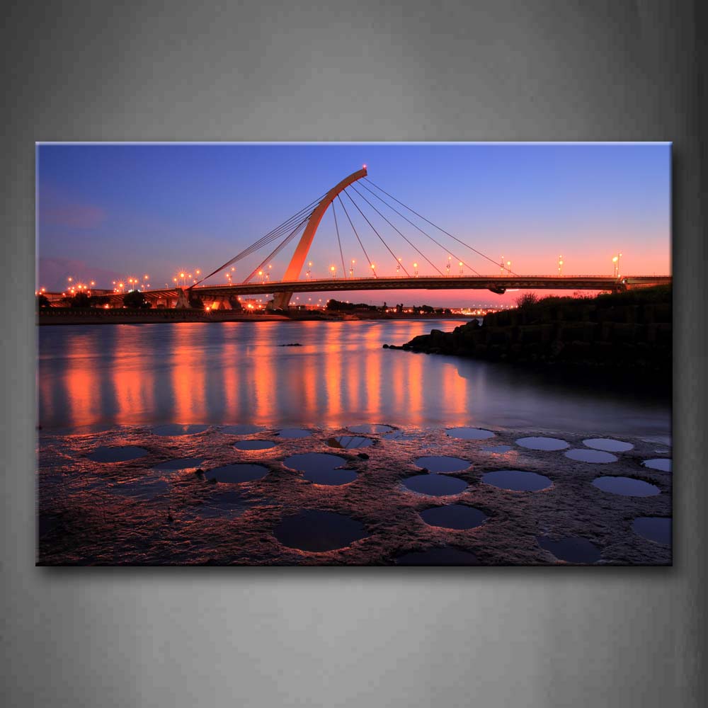 Special Bridge With Many Lights Wall Art Painting Pictures Print On Canvas City The Picture For Home Modern Decoration 