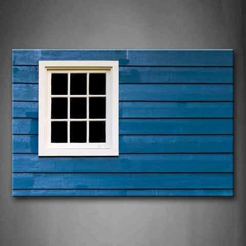 Dark Blue Wall With White Window Wall Art Painting The Picture Print On Canvas City Pictures For Home Decor Decoration Gift 